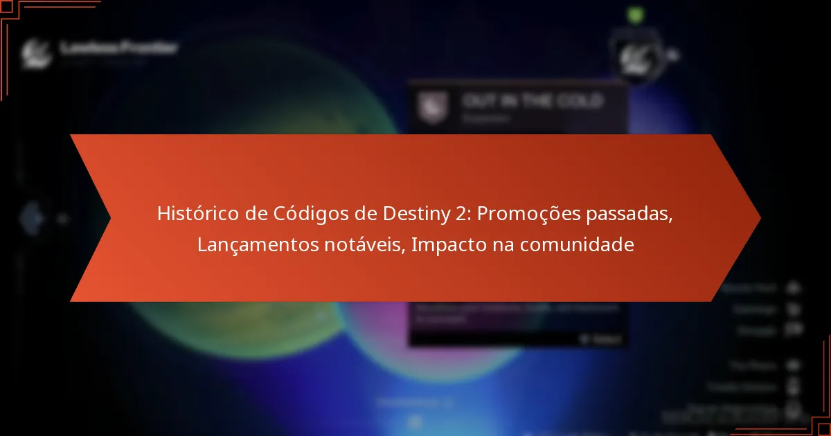 Histórico de Códigos de Destiny 2: Promoções passadas, Lançamentos notáveis, Impacto na comunidade